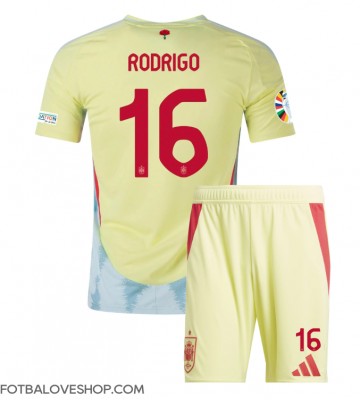 Španělsko Rodri Hernandez #16 Dětské Venkovní Dres ME 2024 Krátký Rukáv (+ trenýrky)